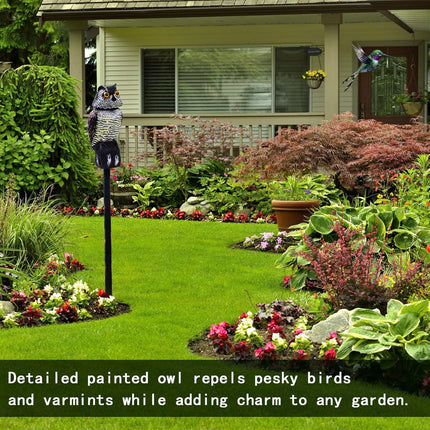 Fake Owl Decoys to Scare Birds Away, Rotating Head Sculptures, Nature Enemy Scarecrow Plastic Statues, Pest Repellent, Bird Control and Pigeon Deterrent Outdoor Yard, Garden Protectors.