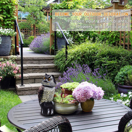 Fake Owl Decoys to Scare Birds Away, Rotating Head Sculptures, Nature Enemy Scarecrow Plastic Statues, Pest Repellent, Bird Control and Pigeon Deterrent Outdoor Yard, Garden Protectors.