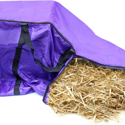 Hay Bale Storage Bag, 420D Horse and Livestock Hay Bale Bag, Large Tote Waterproof Collapsible Bag Hay Bale Tote Bag with Zipper.