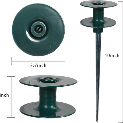 6 Pack Garden Hose Guide Spike, 10 Inch Rustproof Zinc Sturdy Metal Stake, Heavy Duty Spin Top, Keeps Garden Hose Out of Flower Beds for Plant Protection.