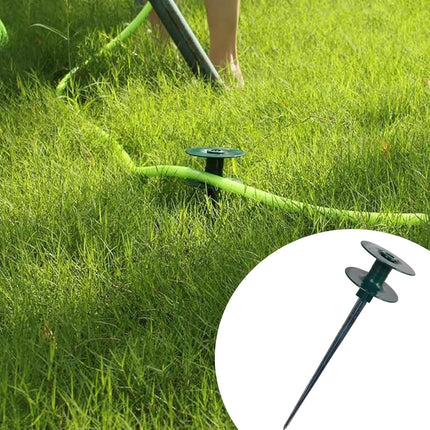 6 Pack Garden Hose Guide Spike, 10 Inch Rustproof Zinc Sturdy Metal Stake, Heavy Duty Spin Top, Keeps Garden Hose Out of Flower Beds for Plant Protection.
