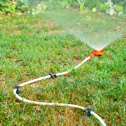 6 Pack Garden Hose Guide Spike, 10 Inch Rustproof Zinc Sturdy Metal Stake, Heavy Duty Spin Top, Keeps Garden Hose Out of Flower Beds for Plant Protection.