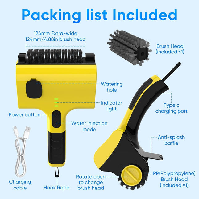 2 in 1 Electric Grill Brush, Cordless Electric Grill Cleaner for Outdoor Grill, 360° Rotating Cleaner Brush Head, Rechargeable Heavy Duty BBQ Grill Brush, IPX7 Waterproof.