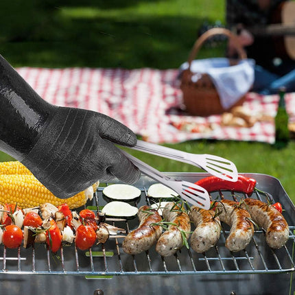 932°F Extreme Heat Resistant Gloves for Grill BBQ, Waterproof Long Sleeve Pit Grill Gloves for Fryer, Baking, Oven,Smoker,Fireproof, Oil Resistant Neoprene Coating（14-Inch ）.