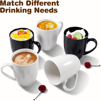 16 oz Large Coffee Mugs Set of 4 Ceramic Coffee Mug White Coffee Cups Tea Cups Idea Gift for Women Men House Warming Gifts New Home Office, 4 Pack (White).