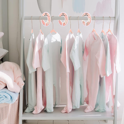 Baby Hangers, 11 Inch Velvet Kids Hangers with 6 Pcs Clothes Size Dividers, Infant Toddler Nursery Closet Organization, Non Slip, Pink, 30 Pcs.