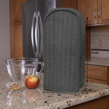 Polyester / Cotton Quilted Blender Appliance Cover, Dust and Fingerprint Protection, Machine Washable, Graphite Grey.