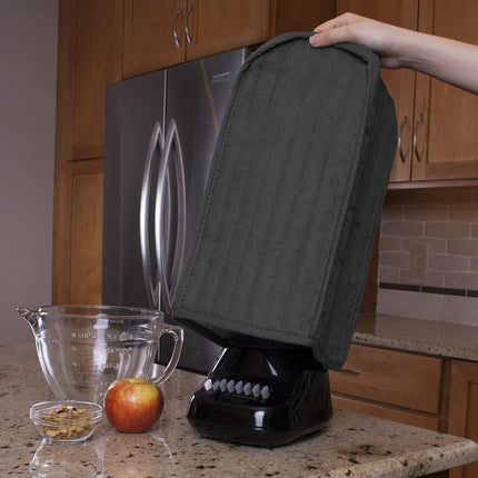 Polyester / Cotton Quilted Blender Appliance Cover, Dust and Fingerprint Protection, Machine Washable, Graphite Grey.
