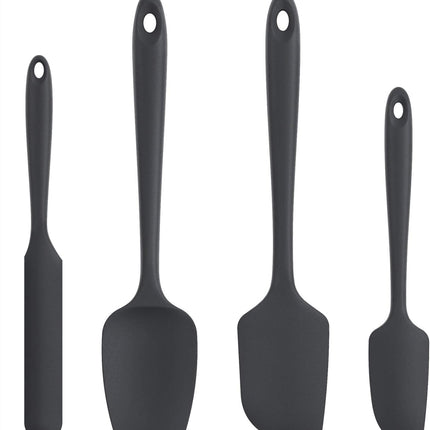 Silicone Spatula Set with 600 Degrees Fahrenheit Heat Resistant (Black).