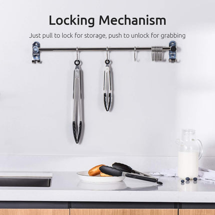 600ºF Heat Resistant 7/9/12 inches Silicone Cooking Tongs with Non Stick Rubber Tips (Black) and 8"+10"+12" Kitchen Tweezer Set: 18/8 Stainless Steel Food-Grade Metal Food Tong (Pointed Tip).