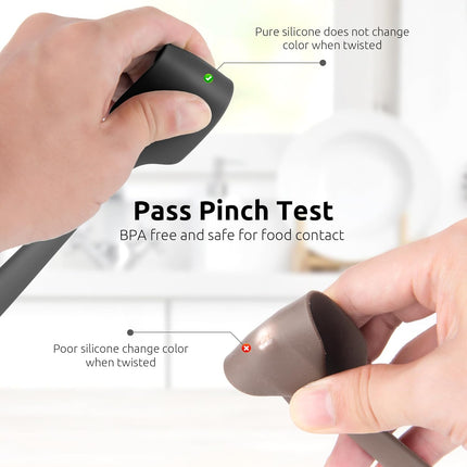 Small Mini Silicone Spatula: 9×2inch 600ºF Heat-Resistant Food-Grade Jar Scraper (Black) and 8in Kitchen Plating Tweezer: 18/8 Stainless Steel Food-Grade Metal Food Tong (Pointed Tip).