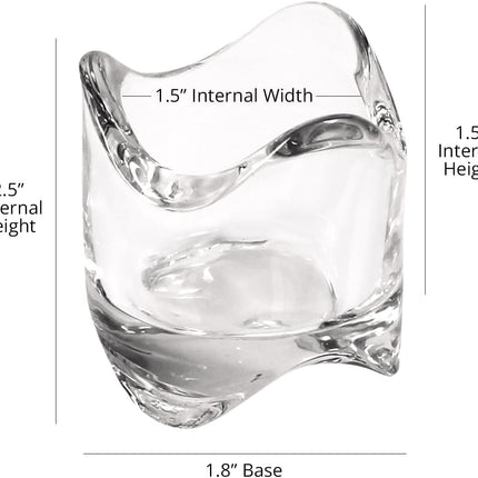 Tea Lights Votive Candles Holders (Set of 6), 2 in. Glass Candle Cups, Wedding Table Centerpiece, Home Decor, Party, Dinner & More.