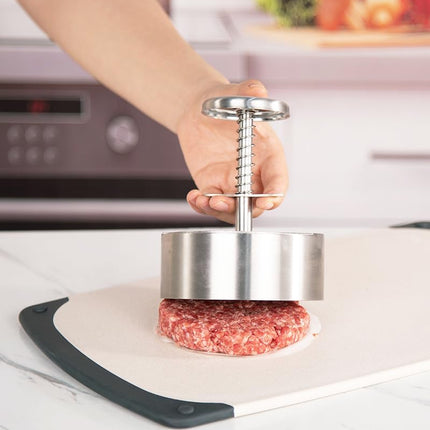 304 Stainless Steel Burger Press - 4.5" Hamburger Patty Maker, Heavy Duty Stainless Steel Burger Press for Ground Beef, Burgers (Dishwasher Safe).