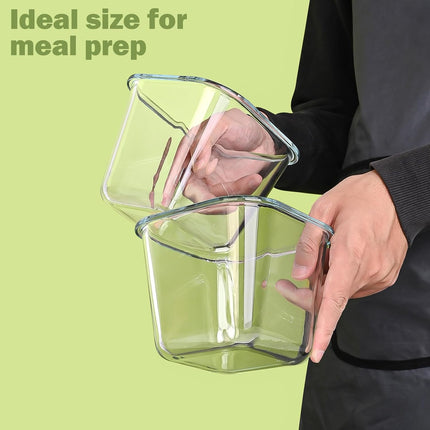 Soup Containers with Lids Glass 32 oz, 4 Cup Borosilicate Glass Food Storage Containers, Microwave & Freezer Safe Jars, Small Square Meal Prep Bowl for Salad, Fruit, Lunch, Ice Cream, Travel, 4 Pack.