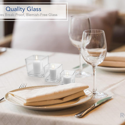 Flower Glass Vase Decorative Centerpiece for Home or Wedding - Clear Cube Shape, 2.5"x2.5"x2.5", Set of 12.
