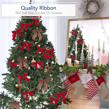 Wired Traditional Burgundy Christmas Waterproof Ribbon, Floral & Craft Decor - 2.5" (#40) - 50 Yd (150') - Burgundy Wine Edge.