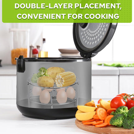 Steam Rack, 3-7/8" and 1-5/8" Tall Trivet for Instant Pot 6 Qt and 8 Qt, Heavy Duty 18/8 Stainless Steel Steamer Rack Fit Pressure Cooker.