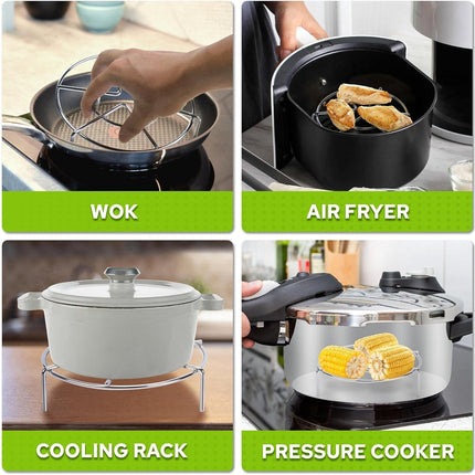 Steam Rack, 3-7/8" and 1-5/8" Tall Trivet for Instant Pot 6 Qt and 8 Qt, Heavy Duty 18/8 Stainless Steel Steamer Rack Fit Pressure Cooker.