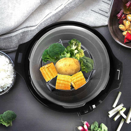 Steam Rack, 3-7/8" and 1-5/8" Tall Trivet for Instant Pot 6 Qt and 8 Qt, Heavy Duty 18/8 Stainless Steel Steamer Rack Fit Pressure Cooker.
