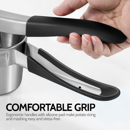 Potato Ricer,  Upgraded Stainless Steel Potato Masher with 3 Interchangeable Discs, Heavy Duty Kitchen Tool Gadget.