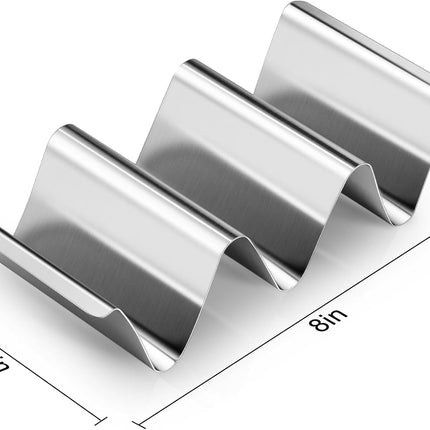 Taco Holder Stand, 6 Packs Stainless Steel Taco Rack Truck Tray Style, Oven, Grill and Dishwasher Safe.