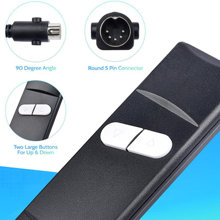 Recliner Remote Lift Chair Remote Replacement 2 Button (Up/Down) 5-Pin Hand Controller for Lazyboy, Golden Limoss OKIN.