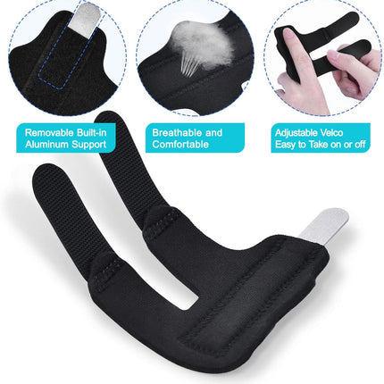 Finger Splint, 7PCS Finger Support Brace Finger Stabilizer for Broken Fingers Straightening Arthritis Knuckle Immobilization, Blue & Black.