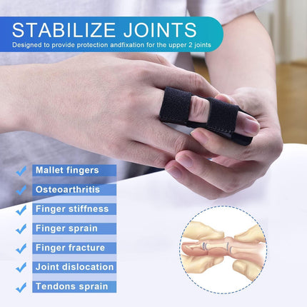 Finger Splints, 7pcs Finger Support Brace Finger Stabilizer for Broken Fingers Straightening Arthritis Knuckle Immobilization.