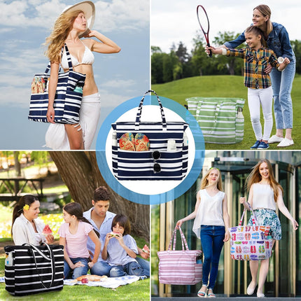 Beach Bags for Women Waterproof Sandproof Women Tote Bag, Large Beach Bag with Zipper for Gym Travel Vocation.
