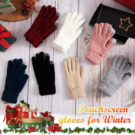 Winter Gloves for Women - Warm Womens Winter Gloves, Touchscreen Knit Glove with Elastic Cuff for Cold Weather.
