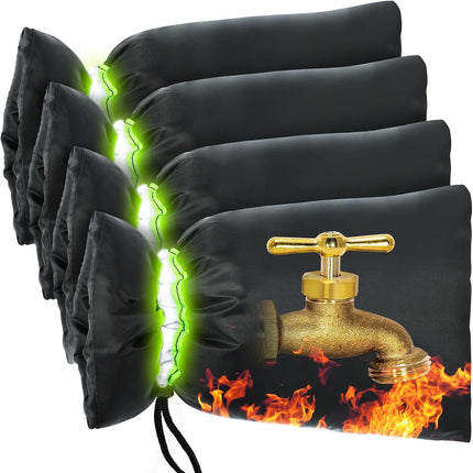 Outdoor Faucet Cover for Winter - 4 Packs 7.09''W x 10.24''H Water Socks Freeze Protection Pipe Insulation Reusable Waterproof Insulated Spigot Backflow Cover.