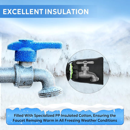 Outdoor Faucet Cover for Winter - 4 Packs 7.09''W x 10.24''H Water Socks Freeze Protection Pipe Insulation Reusable Waterproof Insulated Spigot Backflow Cover.