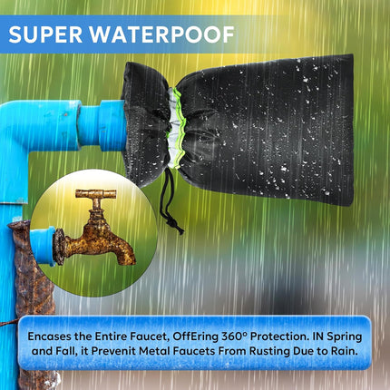 Outdoor Faucet Cover for Winter - 4 Packs 7.09''W x 10.24''H Water Socks Freeze Protection Pipe Insulation Reusable Waterproof Insulated Spigot Backflow Cover.