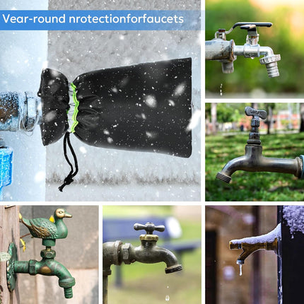 Outdoor Faucet Cover for Winter - 4 Packs 7.09''W x 10.24''H Water Socks Freeze Protection Pipe Insulation Reusable Waterproof Insulated Spigot Backflow Cover.
