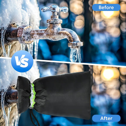 Outdoor Faucet Cover for Winter - 4 Packs 7.09''W x 10.24''H Water Socks Freeze Protection Pipe Insulation Reusable Waterproof Insulated Spigot Backflow Cover.