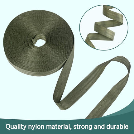 Tree Support Strap, 65 Feet x 1 inch Tree Straps for Staking, Nylon Plant Tie Rope for Support, Straightening (2200 Lbs Strength, Green).
