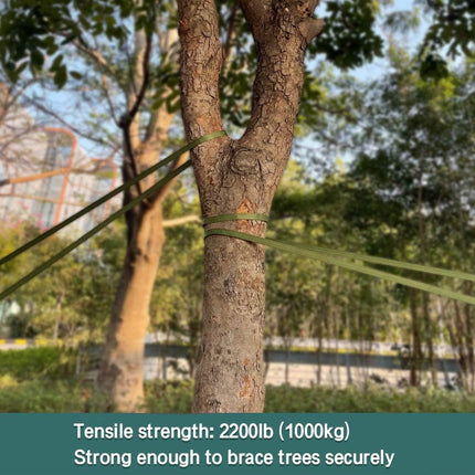 Tree Support Strap, 65 Feet x 1 inch Tree Straps for Staking, Nylon Plant Tie Rope for Support, Straightening (2200 Lbs Strength, Green).