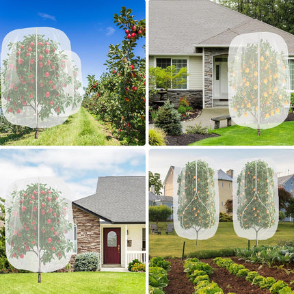 3pcs Fruit Tree Netting with Zipper and Drawstring,2.62 * 3.28 Ft Bird Garden Netting for Garden Protection,Cover for Blueberry Tomato Strawberry and Plants Protection from Insect Squirrels Birds.