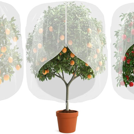 3pcs Fruit Tree Netting with Zipper and Drawstring,2.62 * 3.28 Ft Bird Garden Netting for Garden Protection,Cover for Blueberry Tomato Strawberry and Plants Protection from Insect Squirrels Birds.