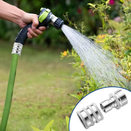 Quick Connect Hose Fittings, 3/4 Inch GHT Garden Hose Quick Connect Set, Stainless Steel Water Hose Fitting, 2 Pack.