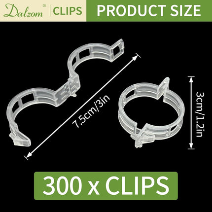 300Pcs Tomato Clips, Plastic Trellis Clips Plant Support Clips, Plant Clips for Support, Grape Vine, Tomato Vine, Vegetables Plants, Garden Clips to Grow Upright Makes Plants Healthier.