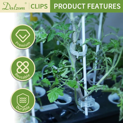 300Pcs Tomato Clips, Plastic Trellis Clips Plant Support Clips, Plant Clips for Support, Grape Vine, Tomato Vine, Vegetables Plants, Garden Clips to Grow Upright Makes Plants Healthier.