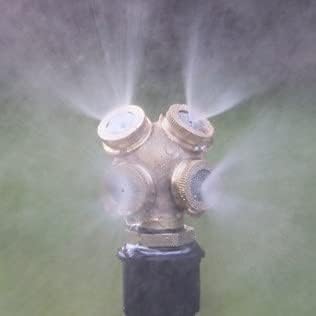 Brass Misting Spray Nozzle 1/2" NPT Male 4-Holes Garden Sprinklers Irrigation Connector Water Sprinklers Mister Heads Fitting with Filter Mesh (Pack of 3).