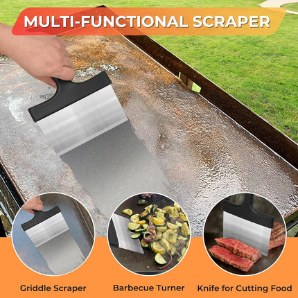 Griddle Cleaning Kit for Blackstone, Flat Top Grill Accessories Cleaner Tool Set Grill Stone, Griddle Scraper, Scouring Pad and Handles, Multifunctional Griddle Accessories Easy to Remove Stain.