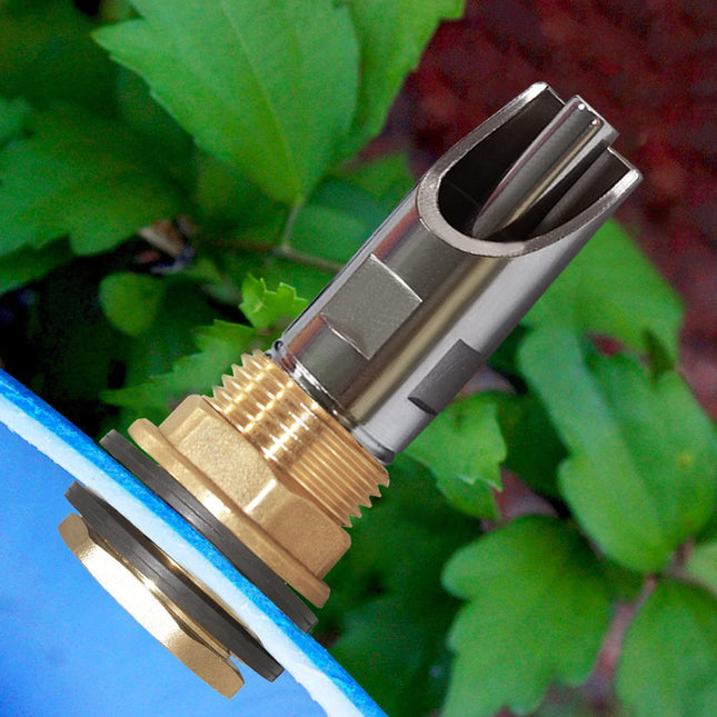 5PCS 1/2 Stainless Steel Automatic Pig Nipple Water Drinker Feeder Waterer + 5PCS 1/2 Female to 3/4 Male Brass Water Tank Connector Bulkhead Fitting Kit for Sows Piglets Drinking.
