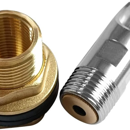 5PCS 1/2 Stainless Steel Automatic Pig Nipple Water Drinker Feeder Waterer + 5PCS 1/2 Female to 3/4 Male Brass Water Tank Connector Bulkhead Fitting Kit for Sows Piglets Drinking.