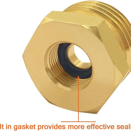 4PCS 3/4 GHT Male to 3/8 Compression Female Bushing Pipe Fitting, Brass Reducer Faucet Connector Water Hose Adapter, Garden Hose to Supply Line Adapter for RV Kitchen Bathroom Plumbing.