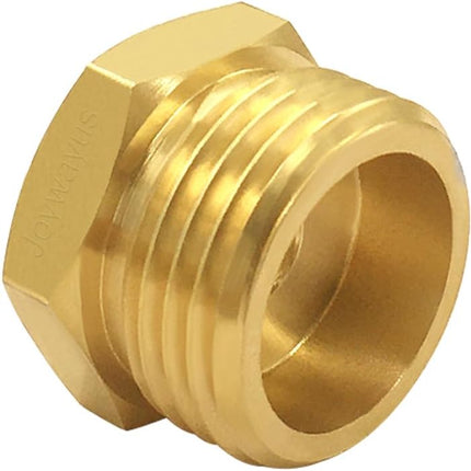 4PCS 3/4 GHT Male to 3/8 Compression Female Bushing Pipe Fitting, Brass Reducer Faucet Connector Water Hose Adapter, Garden Hose to Supply Line Adapter for RV Kitchen Bathroom Plumbing.