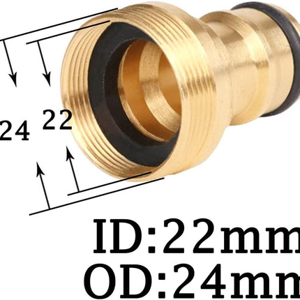 2Set Faucet Quick Connect to Garden Hose 22mm Female x 24mm Male Thread to 3/4" GHT Male Thread Snap Adapter for Bathroom Kitchen Indoor Sink Faucet.