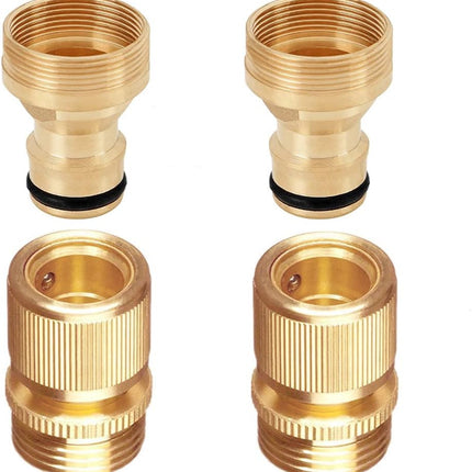 2Set Faucet Quick Connect to Garden Hose 22mm Female x 24mm Male Thread to 3/4" GHT Male Thread Snap Adapter for Bathroom Kitchen Indoor Sink Faucet.